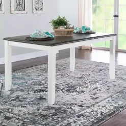Kirklands Home Gray and White Two-Toned Wood Dining Table Hot