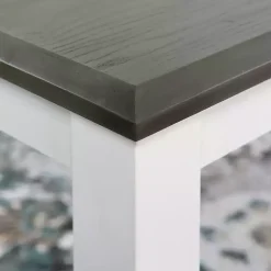 Kirklands Home Gray and White Two-Toned Wood Dining Table Hot
