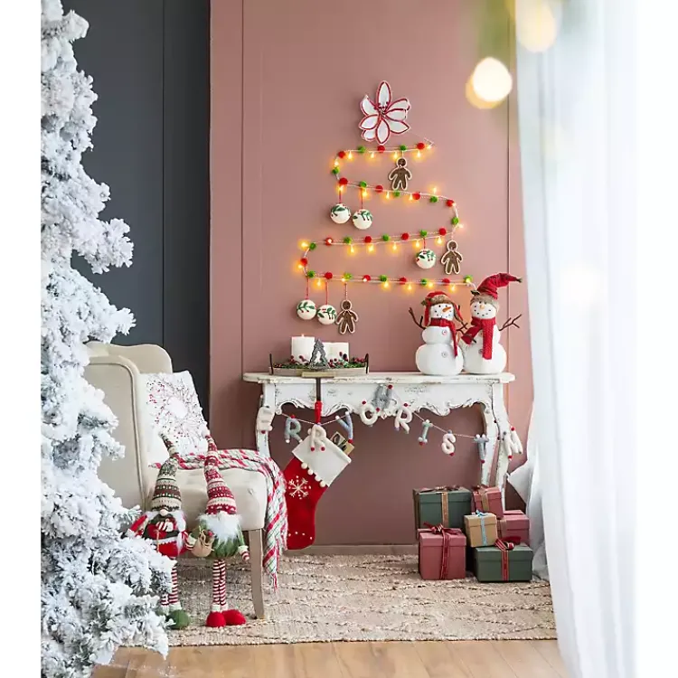 Christmas Art & Wall Decor>Kirklands Home Gray and White Wool Merry Christmas Banner