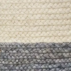Baskets & Boxes>Kirklands Home Gray and White Woven Basket with Tassel, 17 in.