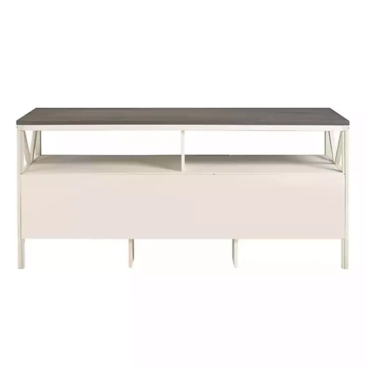 Kirklands Home Gray and Whitewashed Wood 3-Drawer Media Cabinet Hot