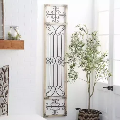 Kirklands Home Gray Angelic Scrollwork Panel Wall Plaque