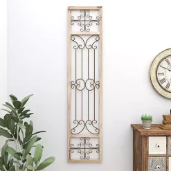 Kirklands Home Gray Angelic Scrollwork Panel Wall Plaque