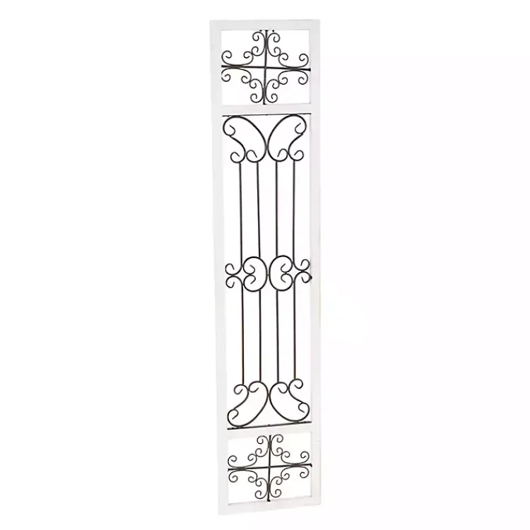 Kirklands Home Gray Angelic Scrollwork Panel Wall Plaque