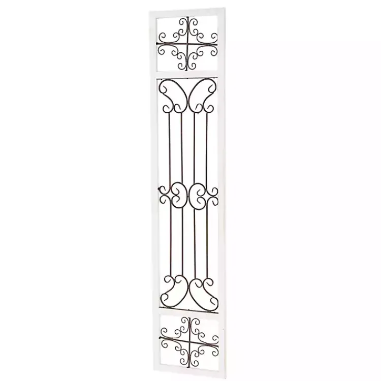 Kirklands Home Gray Angelic Scrollwork Panel Wall Plaque