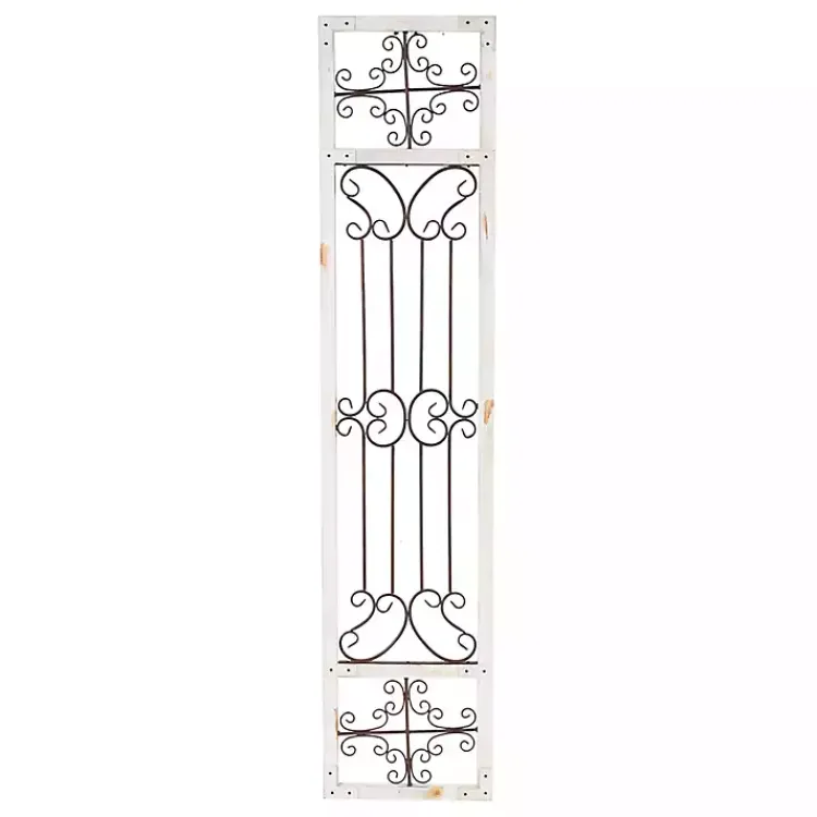 Kirklands Home Gray Angelic Scrollwork Panel Wall Plaque