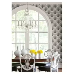Kirklands Home Gray Art Deco Fans Peel & Stick Wallpaper New