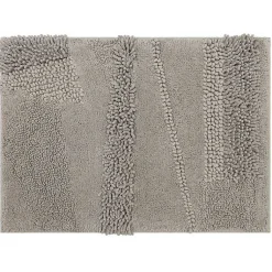 Kirklands Home Asymmetrical Cotton Bath Mat, 34 in. Gray Hot