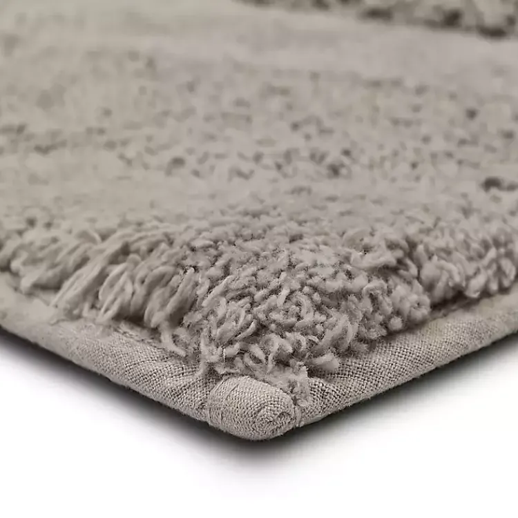 Kirklands Home Asymmetrical Cotton Bath Mat, 45 in. Gray Clearance