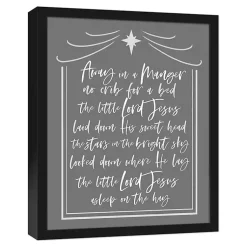 Christmas Art & Wall Decor>Kirklands Home Gray Away in a Manger Framed Canvas Art Print