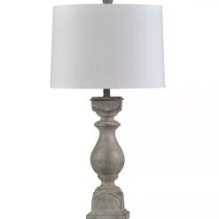 Kirklands Home Gray Balustrade Table Lamp White Clearance