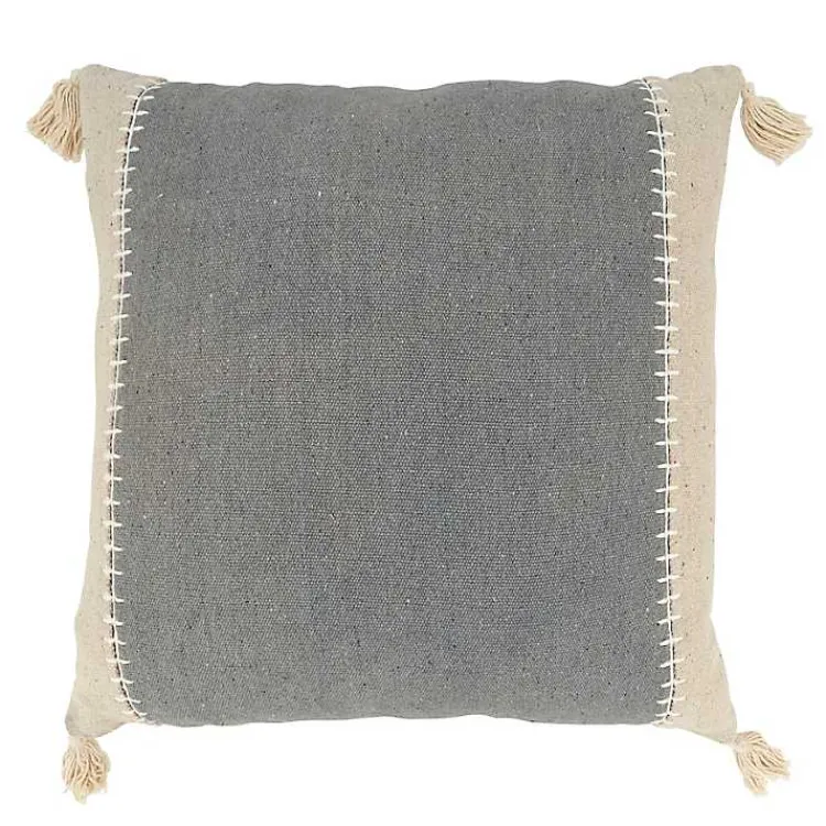 Pillows>Kirklands Home Banded Whipstitch Pillow Gray