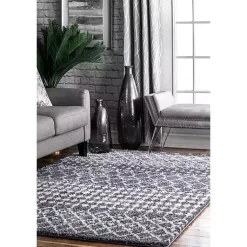 Kirklands Home Barbara Moroccan Area Rug, 8x10 Gray New