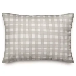 Kirklands Home Basket Weave Outdoor Lumbar Pillow Gray