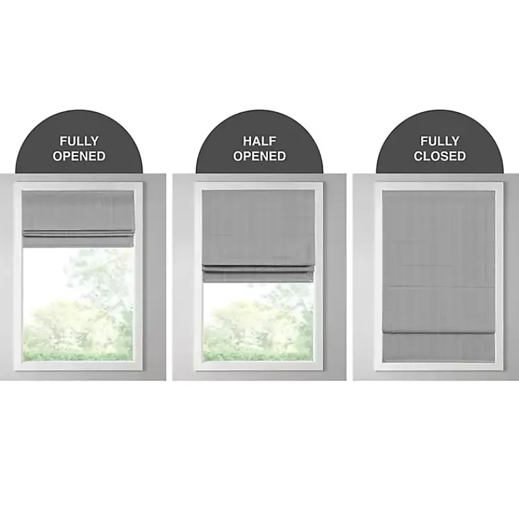 Kirklands Home Basketweave Cordless Roman Shade, 27 in. Gray Best