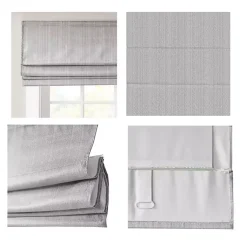 Kirklands Home Basketweave Cordless Roman Shade, 31 in. Gray