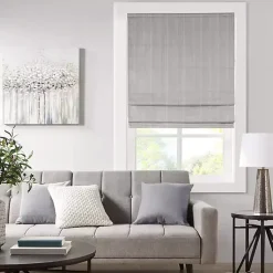 Kirklands Home Basketweave Cordless Roman Shade, 33 in. Gray Discount