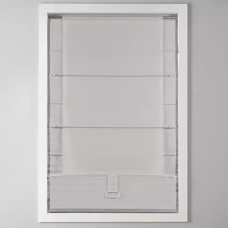 Kirklands Home Basketweave Cordless Roman Shade, 35 in. Gray Discount