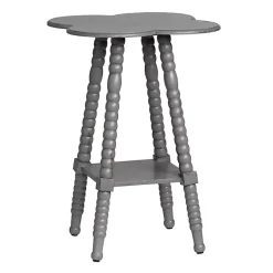 Kirklands Home Beaded Clover Accent Table Gray