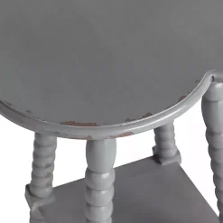 Kirklands Home Beaded Clover Accent Table Gray