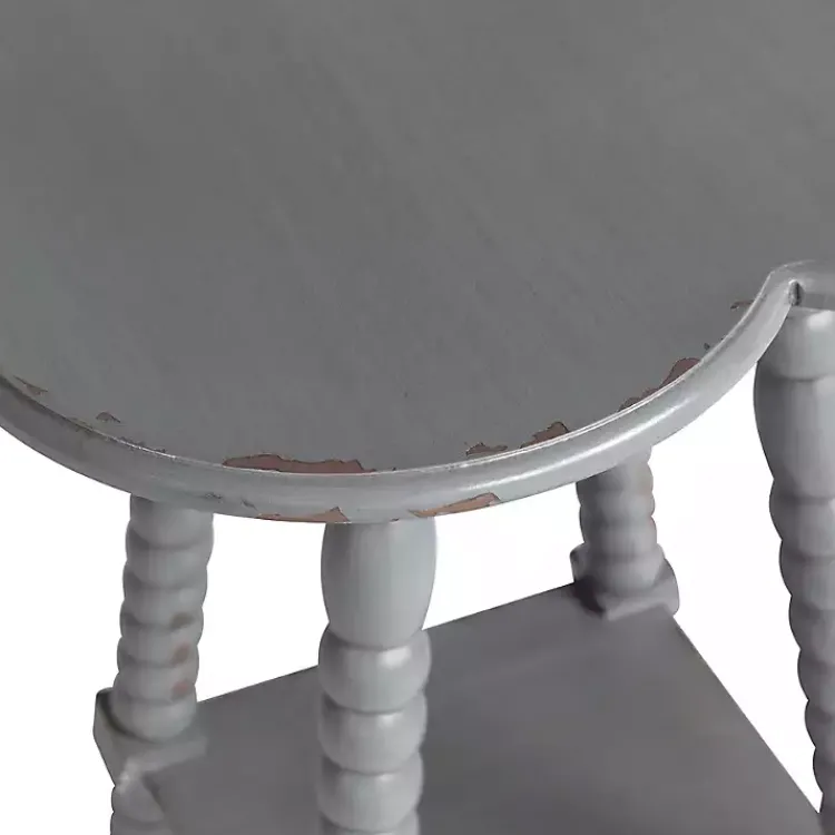 Kirklands Home Beaded Clover Accent Table Gray