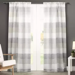 Kirklands Home Gray Becky Curtain Panel Set, 108 in. Clearance