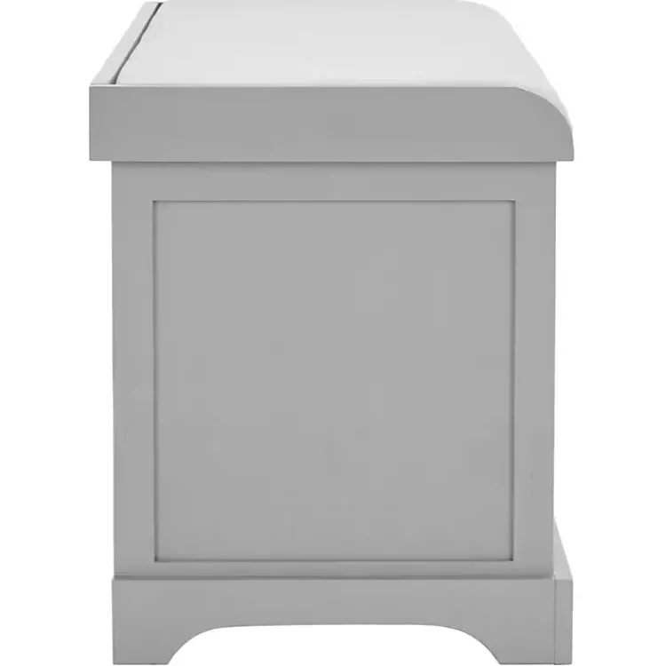 Kirklands Home Bench with Woven Storage Baskets Gray Hot