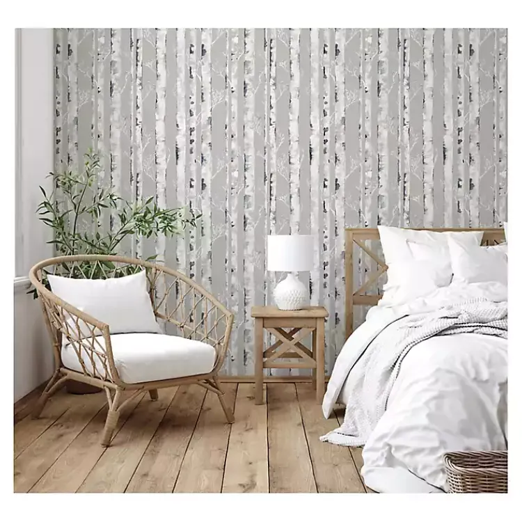 Kirklands Home Birch Peel & Stick Wallpaper Gray Clearance
