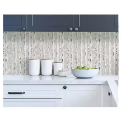 Kirklands Home Birch Peel & Stick Wallpaper Gray Clearance