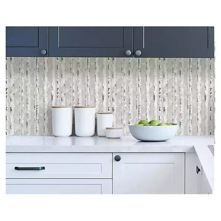 Kirklands Home Birch Peel & Stick Wallpaper Gray Clearance