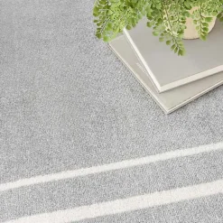 Kirklands Home Gray Bordered Indoor/Outdoor Area Rug, 6x9 Outlet