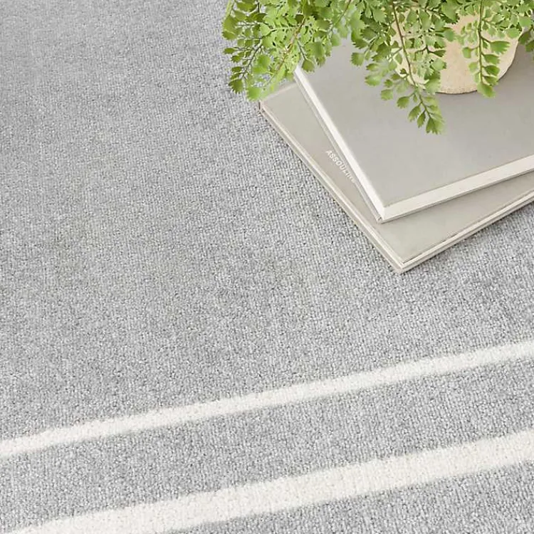 Kirklands Home Gray Bordered Indoor/Outdoor Area Rug, 6x9 Outlet