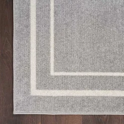Kirklands Home Bordered Indoor/Outdoor Area Rug, 8x10 Gray Hot