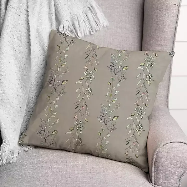 Pillows>Kirklands Home Botanical Vines Pillow Gray
