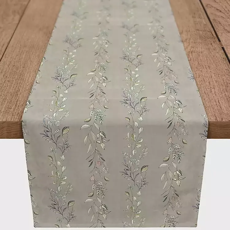 Kirklands Home Botanical Vines Table Runner, 72 in. Gray Sale