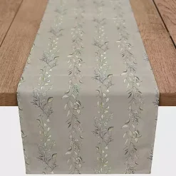 Kirklands Home Botanical Vines Table Runner, 90 in. Gray Outlet