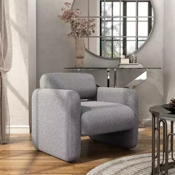 Kirklands Home Boucle Modern Accent Chair Gray Sale