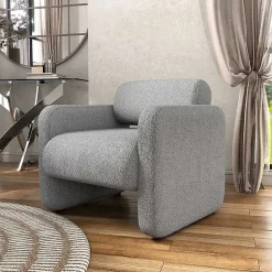 Kirklands Home Boucle Modern Accent Chair Gray Sale