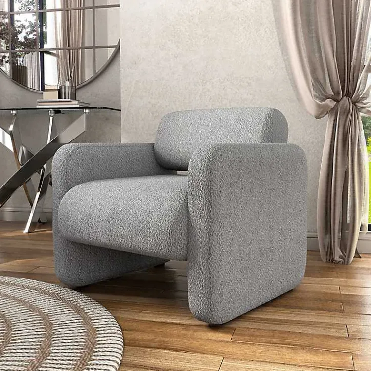 Kirklands Home Boucle Modern Accent Chair Gray Sale