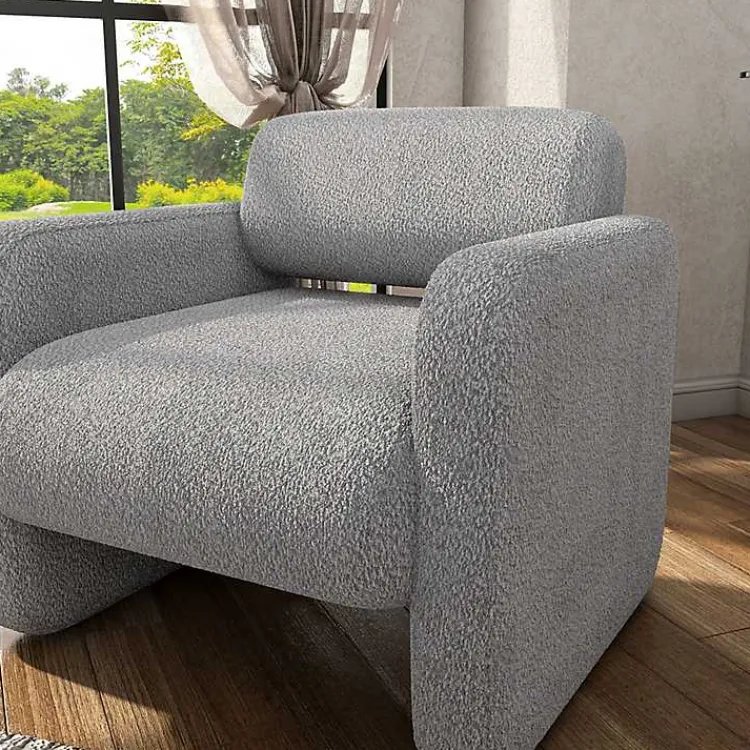 Kirklands Home Boucle Modern Accent Chair Gray Sale
