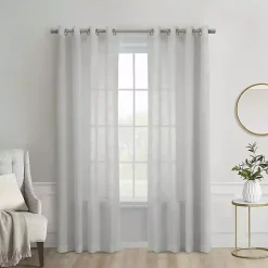 Kirklands Home Boucle Sheer Single Curtain Panel, 95 in. Gray Best
