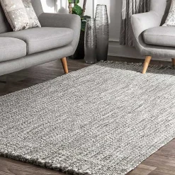 Kirklands Home Braided Area Rug with Tassels, 10x14 Gray Online