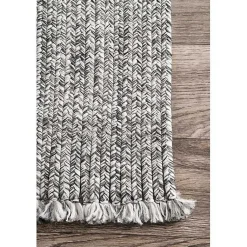 Kirklands Home Braided Area Rug with Tassels, 10x14 Gray Online