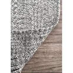 Kirklands Home Braided Area Rug with Tassels, 10x14 Gray Online