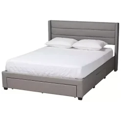 Kirklands Home Braylon Upholstered 3-Drawer Queen Bed Gray Online