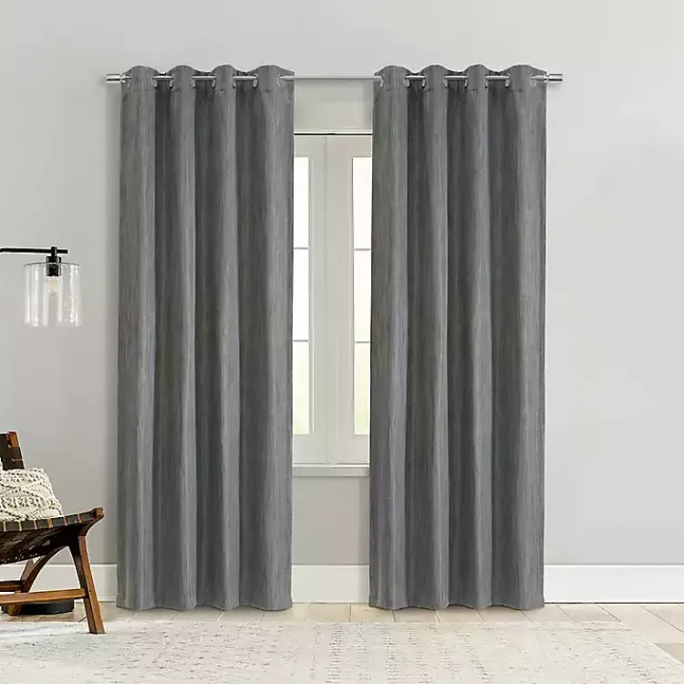 Kirklands Home Bryson Textured Curtain Panel, 108 in. Gray