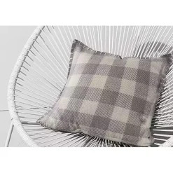 Kirklands Home Gray Buffalo Check Stitched Outdoor Throw Pillow Sale