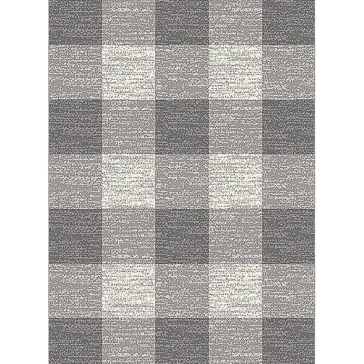 Kirklands Home Buffalo Plaid Indoor/Outdoor Area Rug, 7x9 Gray New