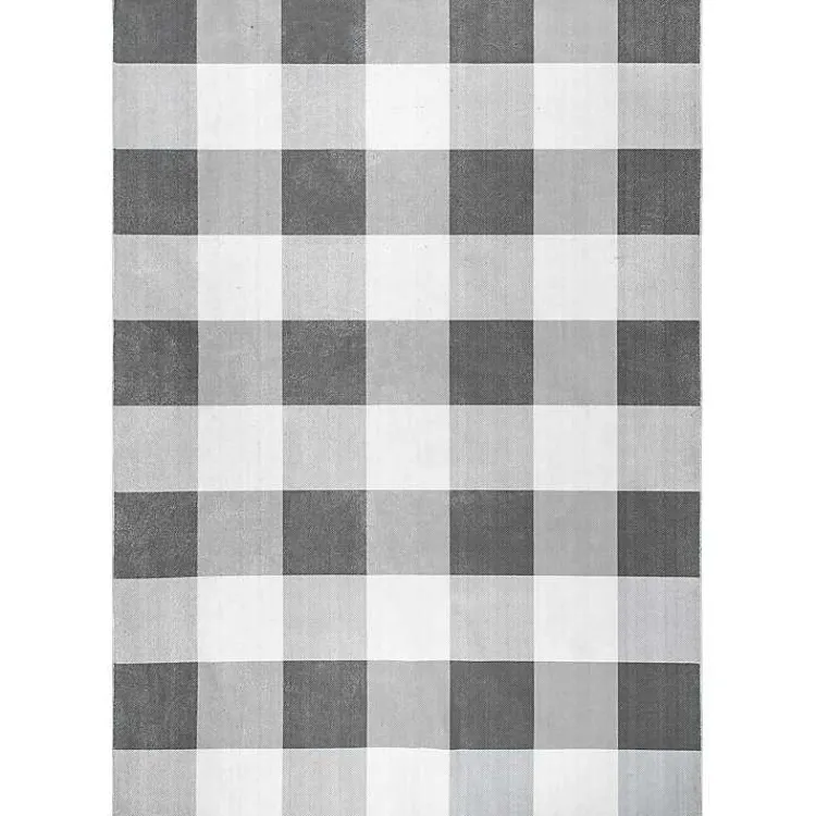 Kirklands Home Gray Buffalo Plaid Washable Area Rug, 4x6 Best