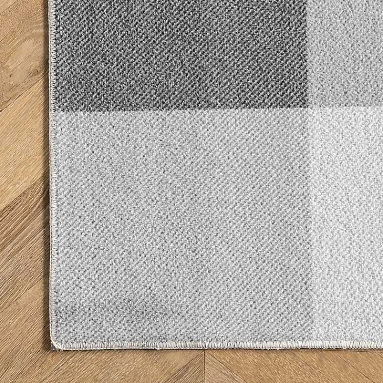 Kirklands Home Gray Buffalo Plaid Washable Area Rug, 4x6 Best
